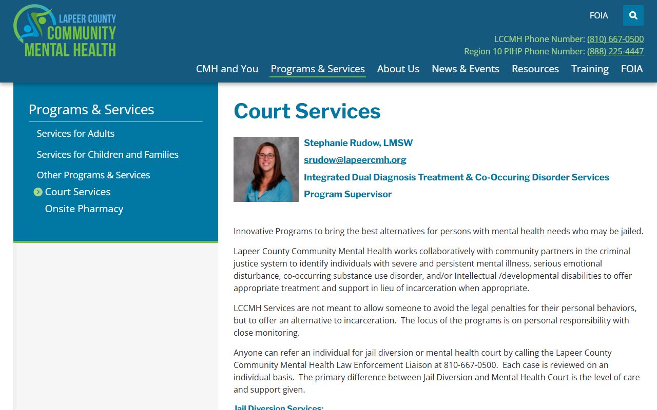 Lapeer County Community Mental Health court services and court records program