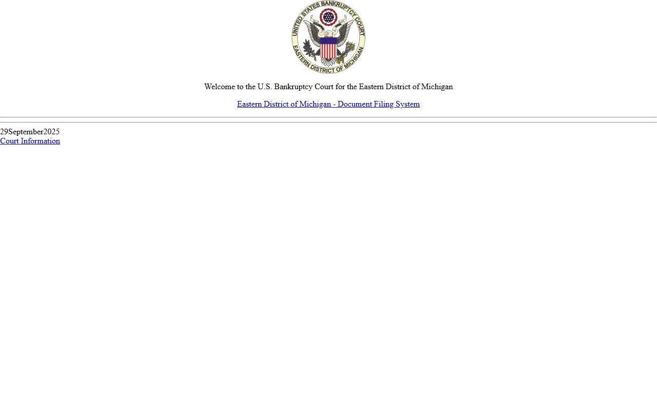 Bankruptcy CM/ECF login for federal filings apart from Lapeer County probate records